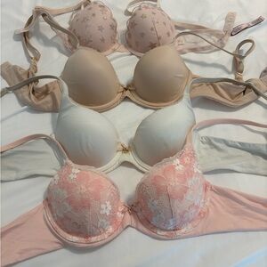 Elegant Lace and Floral Women's Bra Set Victoria’s Secret 32B